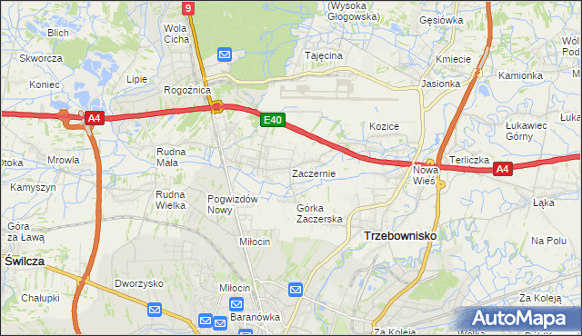 mapa Zaczernie, Zaczernie na mapie Targeo