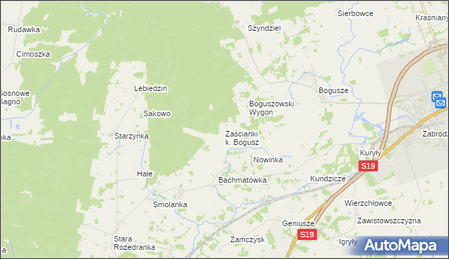 mapa Zaścianki k. Bogusz, Zaścianki k. Bogusz na mapie Targeo