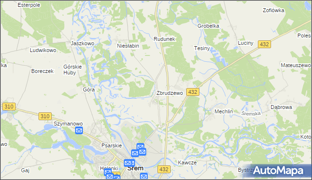 mapa Zbrudzewo, Zbrudzewo na mapie Targeo