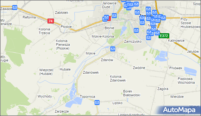 mapa Żdanów gmina Zamość, Żdanów gmina Zamość na mapie Targeo