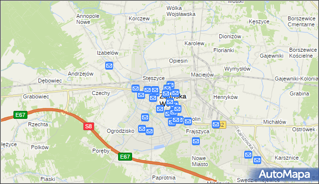 mapa Zduńska Wola, Zduńska Wola na mapie Targeo
