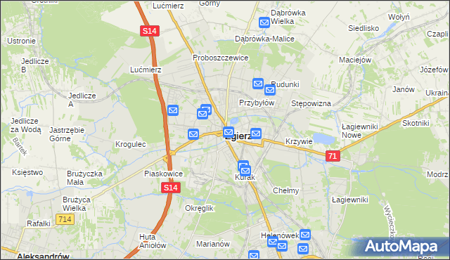 mapa Zgierz, Zgierz na mapie Targeo