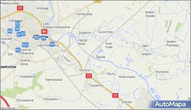 mapa Zgoda gmina Jarosław, Zgoda gmina Jarosław na mapie Targeo