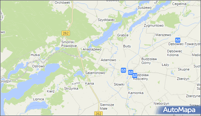 mapa Adamowo gmina Kleczew, Adamowo gmina Kleczew na mapie Targeo