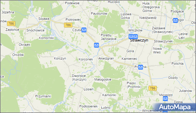 mapa Akwizgran, Akwizgran na mapie Targeo