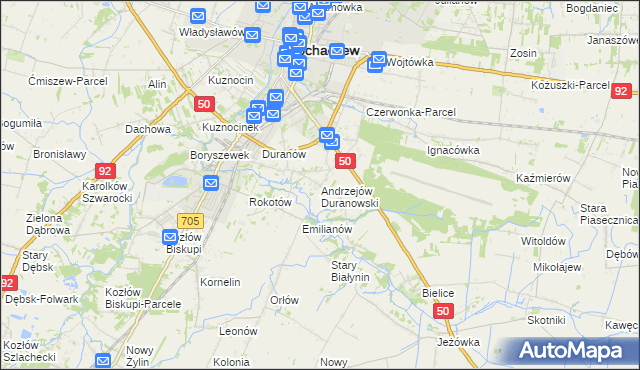 mapa Andrzejów Duranowski, Andrzejów Duranowski na mapie Targeo