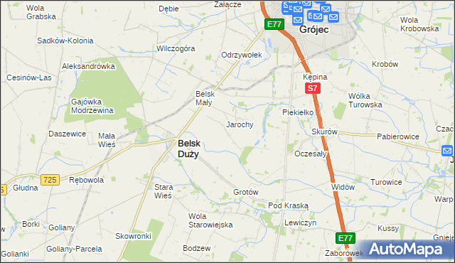 mapa Anielin gmina Belsk Duży, Anielin gmina Belsk Duży na mapie Targeo