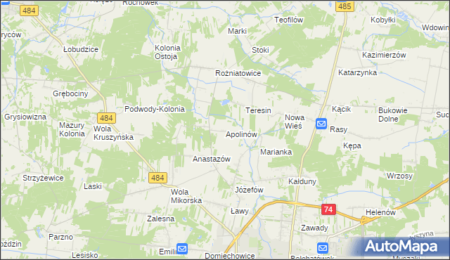 mapa Apolinów, Apolinów na mapie Targeo