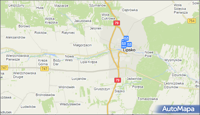mapa Babilon gmina Lipsko, Babilon gmina Lipsko na mapie Targeo