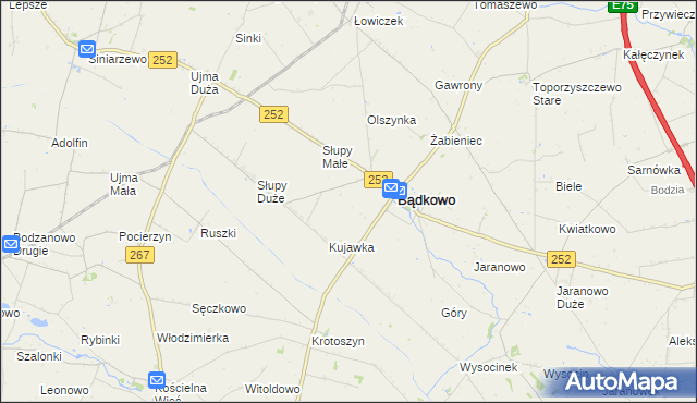 mapa Bądkówek, Bądkówek na mapie Targeo