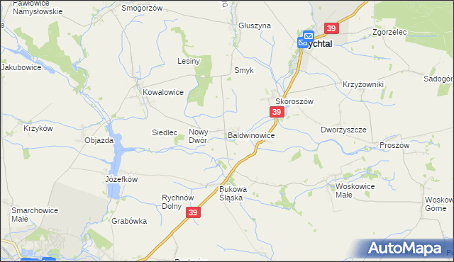 mapa Baldwinowice gmina Namysłów, Baldwinowice gmina Namysłów na mapie Targeo