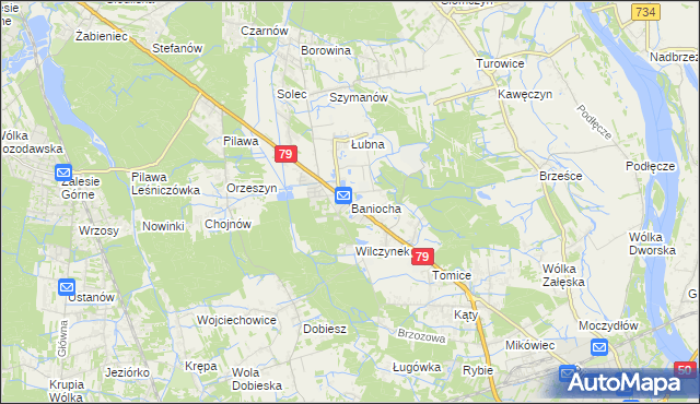 mapa Baniocha, Baniocha na mapie Targeo