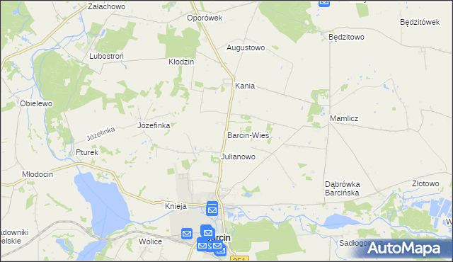 mapa Barcin-Wieś, Barcin-Wieś na mapie Targeo