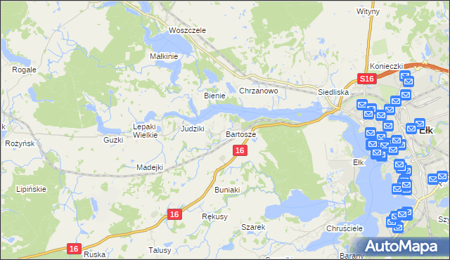 mapa Bartosze, Bartosze na mapie Targeo