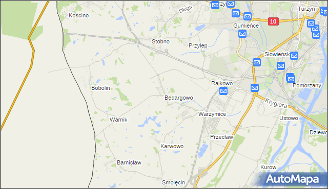 mapa Będargowo gmina Kołbaskowo, Będargowo gmina Kołbaskowo na mapie Targeo