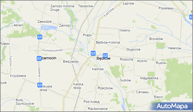 mapa Będków powiat tomaszowski, Będków powiat tomaszowski na mapie Targeo