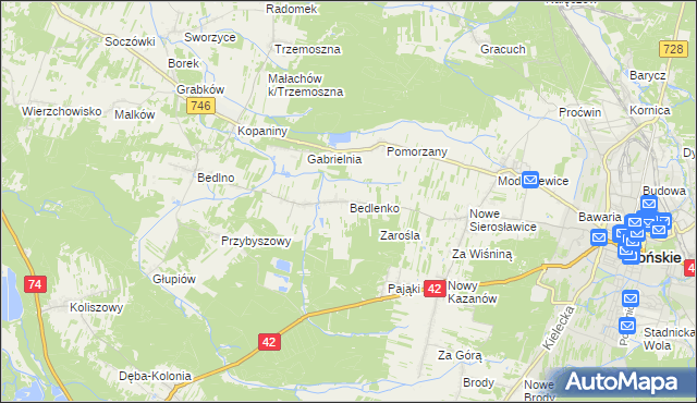 mapa Bedlenko, Bedlenko na mapie Targeo