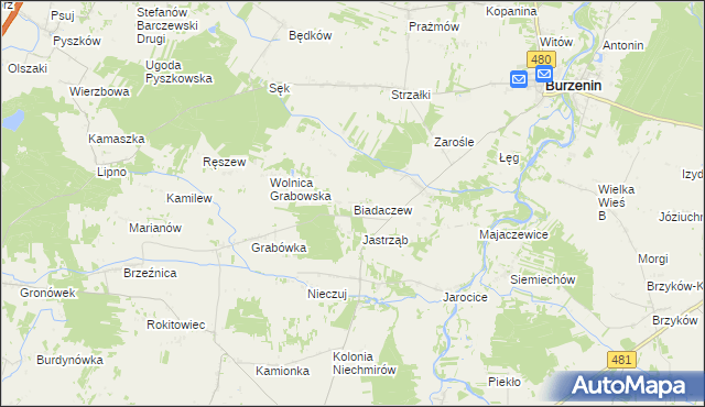 mapa Biadaczew, Biadaczew na mapie Targeo