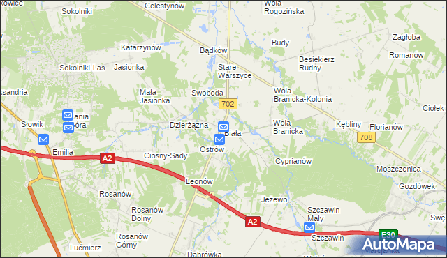 mapa Biała gmina Zgierz, Biała gmina Zgierz na mapie Targeo