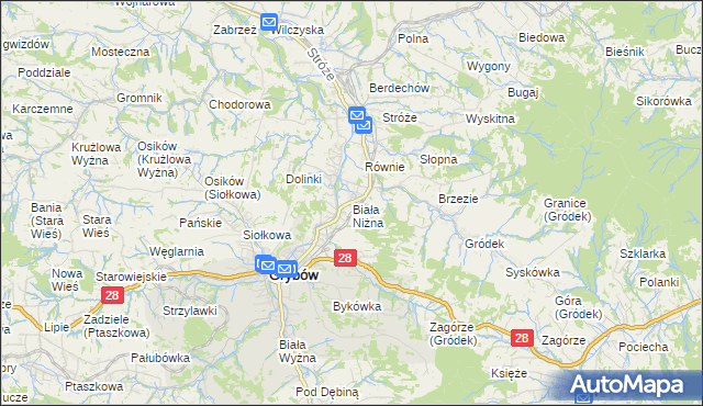 mapa Biała Niżna, Biała Niżna na mapie Targeo