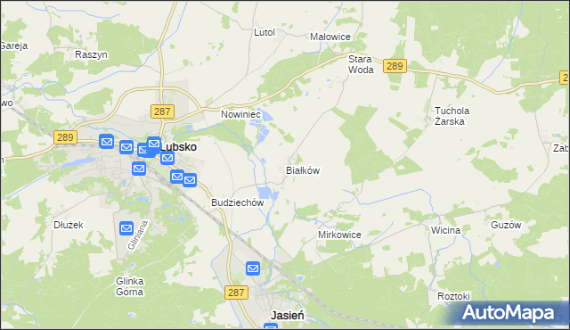 mapa Białków gmina Lubsko, Białków gmina Lubsko na mapie Targeo