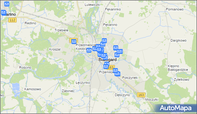 mapa Białogard, Białogard na mapie Targeo