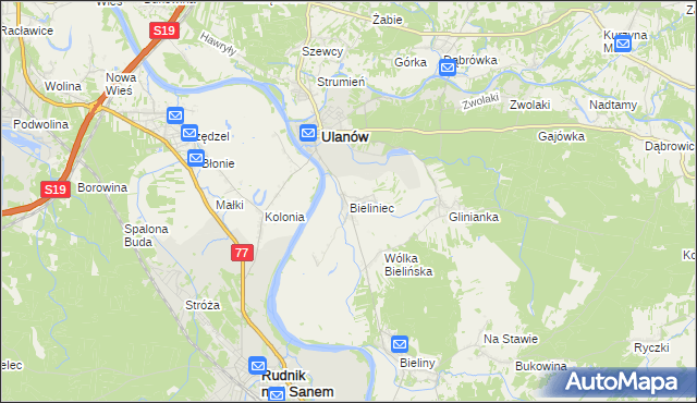 mapa Bieliniec, Bieliniec na mapie Targeo
