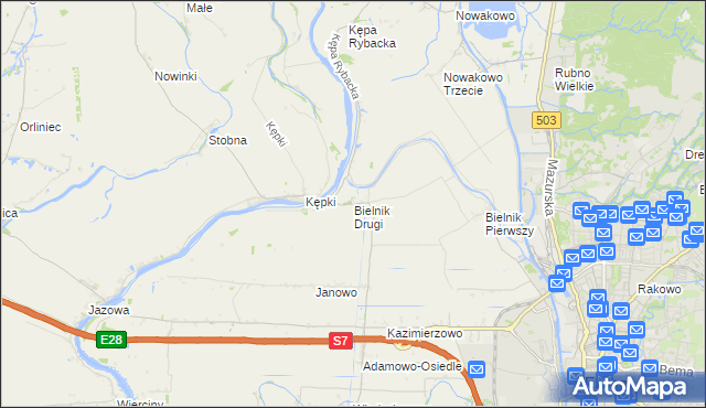 mapa Bielnik Drugi, Bielnik Drugi na mapie Targeo