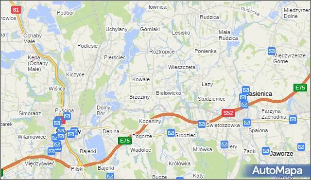 mapa Bielowicko, Bielowicko na mapie Targeo