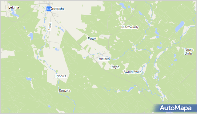 mapa Bielsko gmina Koczała, Bielsko gmina Koczała na mapie Targeo