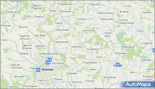 mapa Biesna, Biesna na mapie Targeo