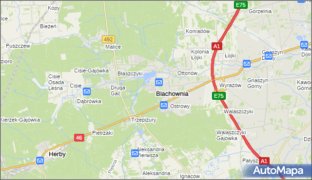 mapa Blachownia, Blachownia na mapie Targeo