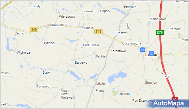 mapa Błachta, Błachta na mapie Targeo