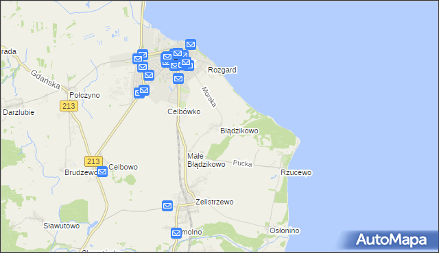 mapa Błądzikowo, Błądzikowo na mapie Targeo