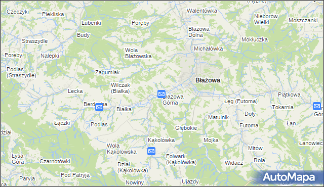 mapa Błażowa Górna, Błażowa Górna na mapie Targeo