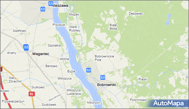 mapa Bobrownickie Pole, Bobrownickie Pole na mapie Targeo