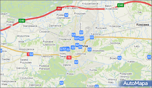 mapa Bochni, Bochnia na mapie Targeo