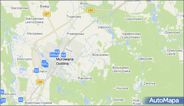 mapa Boduszewo, Boduszewo na mapie Targeo