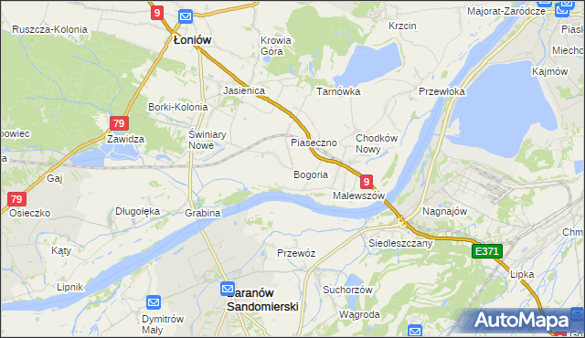 mapa Bogoria gmina Łoniów, Bogoria gmina Łoniów na mapie Targeo