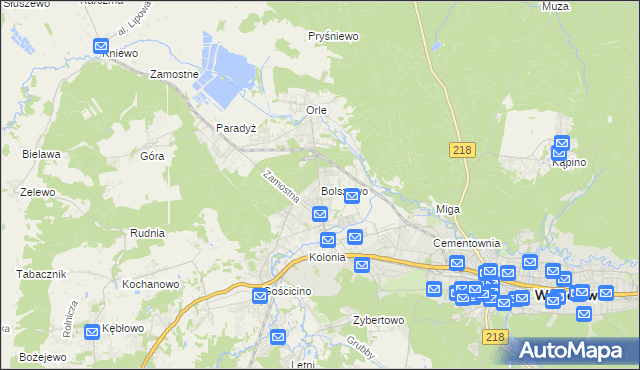 mapa Bolszewo, Bolszewo na mapie Targeo