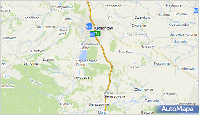 mapa Borek Klimontowski, Borek Klimontowski na mapie Targeo