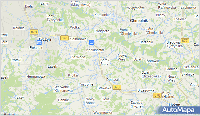 mapa Borek Stary, Borek Stary na mapie Targeo