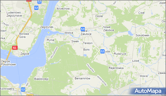 mapa Borki gmina Radzymin, Borki gmina Radzymin na mapie Targeo