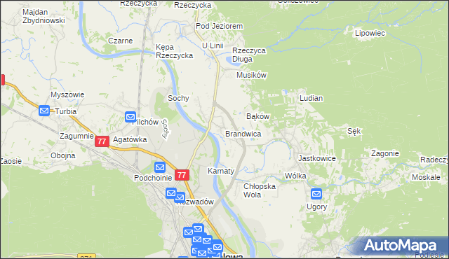 mapa Brandwica, Brandwica na mapie Targeo