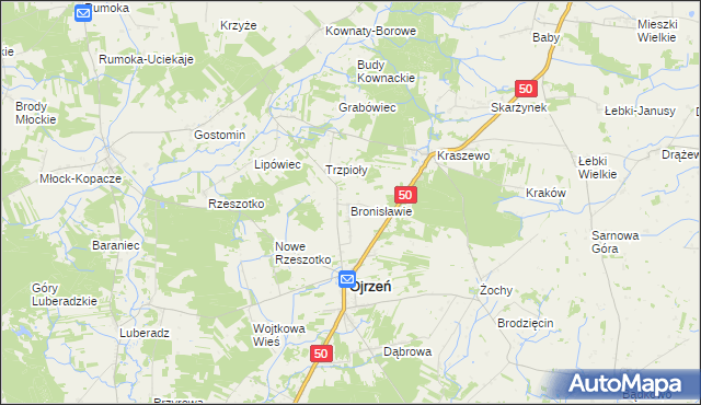 mapa Bronisławie, Bronisławie na mapie Targeo