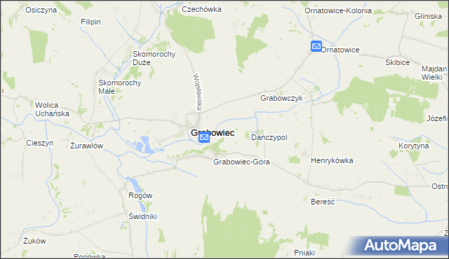 mapa Bronisławka gmina Grabowiec, Bronisławka gmina Grabowiec na mapie Targeo