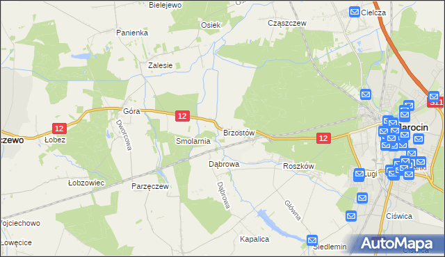 mapa Brzostów, Brzostów na mapie Targeo