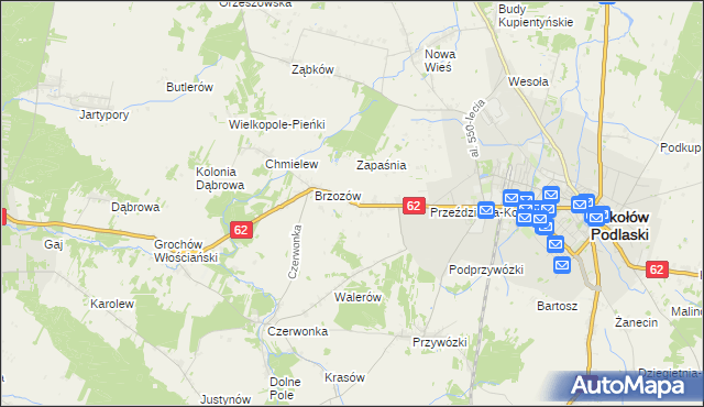 mapa Brzozów-Kolonia, Brzozów-Kolonia na mapie Targeo