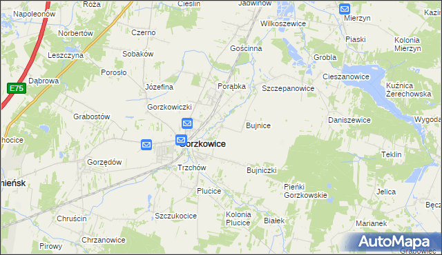 mapa Bujnice-Kolonia, Bujnice-Kolonia na mapie Targeo