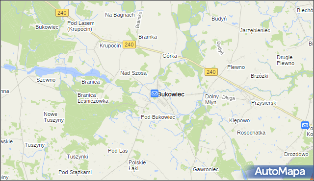 mapa Bukowiec powiat świecki, Bukowiec powiat świecki na mapie Targeo